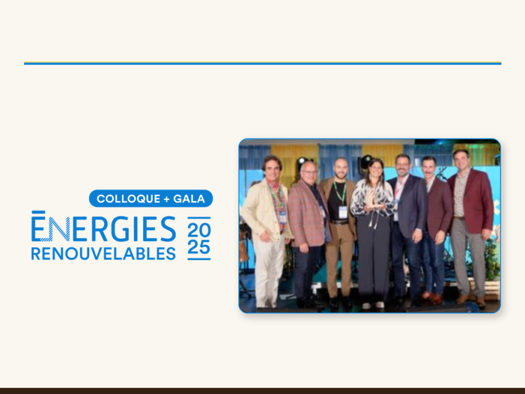 Nergica célèbre l’excellence de l’industrie des énergies renouvelables lors du Gala Reconnaissance 2025