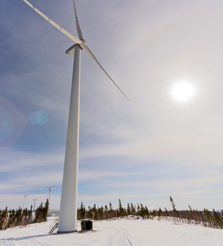 Éolienne l'hiver